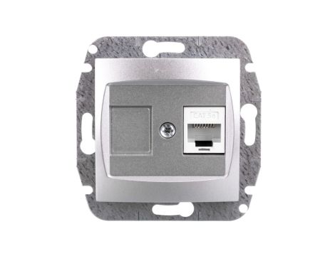 CARLA Gniazdo komputerowe pojedyncze RJ45 cat 5e srebrne 1748-16