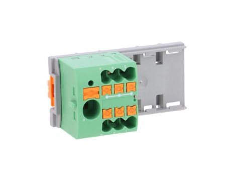 Blok rozdzielczy PTFIX 6/6X2,5-NS35 GN, zielone złącze przemysłowe - 6 punktów przyłączeniowych o przekroju 2,5mm2