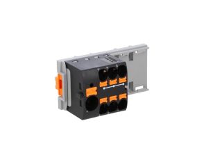Blok rozdzielczy PTFIX 10/6X4-NS35 BK, czarne złącze przemysłowe - 6 punktów przyłączeniowych o przekroju 4mm2