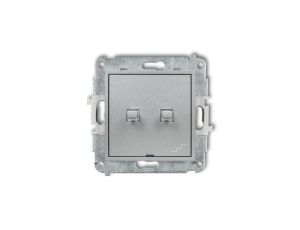 MINI Łącznik pojedynczy ze schodowym (osobne zasilanie) w stylu amerykańskim srebrny metalik 7MWPUS-10.2
