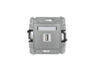 MINI Gniazdo pojedyncze USB-AA 2.0 srebrny metalik 7MGUSB-1