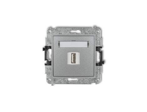 MINI Gniazdo pojedyncze USB-AA 2.0 srebrny metalik 7MGUSB-1