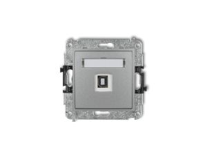 MINI Gniazdo pojedyncze USB-AB 2.0 srebrny metalik 7MGUSB-3
