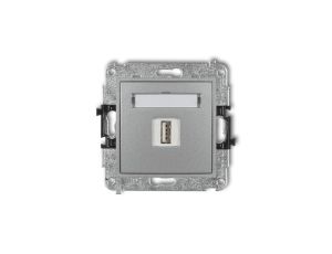 MINI Gniazdo pojedyncze USB-AA 3.0 srebrny metalik 7MGUSB-5