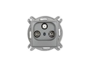 MINI Gniazdo antenowe RTV-SAT przelotowe 10dB srebrny metalik 7MGSP