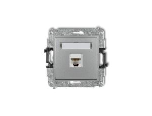 MINI Gniazdo komputerowe pojedyncze 1xRJ45 kat. 6 8-stykowy srebrny metalik 7MGK-3