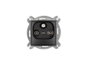 MINI Gniazdo antenowe RTV-SAT końcowe multimedialne (Internet) grafitowy 11MGM