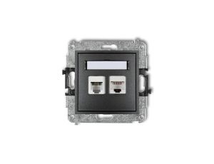 MINI Gniazdo telefoniczne RJ11 + gniazdo komputerowe RJ45 kat. 5e 8-stykowy beznarzędziowy grafitowe 11MGTK