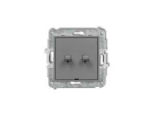 MINI Przycisk dwubiegunowy (dwa klawisze bez piktogramów osobne zasilanie) w stylu amerykańskim szary mat 27MWPUS-44.2
