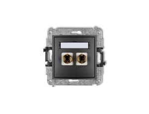 MINI Gniazdo głośnikowe pojedyncze (typu banan - czerwony i czarny pozłacany 4 mm2 skręcany) grafitowy 11MGG-4