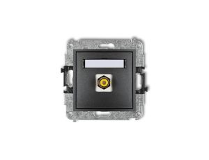 MINI Gniazdo pojedyncze RCA (typu cinch - żółty pozłacany) grafitowy 11MGRCA-1