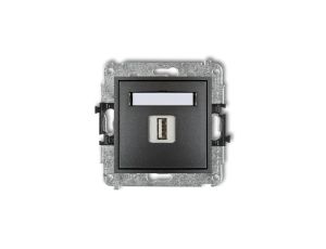 MINI Gniazdo pojedyncze USB-AA 2.0 grafitowe 11MGUSB-1