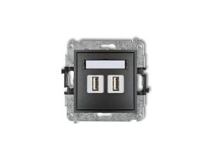 MINI Gniazdo podwójne 2xUSB-AA 3.0 grafitowe 11MGUSB-6