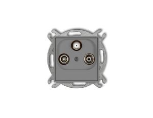 MINI Gniazdo antenowe RTV-SAT przelotowe 10dB szary mat 27MGSP