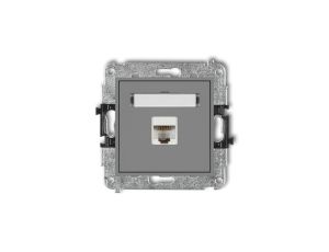 MINI Gniazdo komputerowe pojedyncze 1xRJ45 kat. 6 8-stykowy szary mat 27MGK-3
