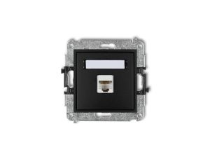 MINI Gniazdo komputerowe pojedyncze 1xRJ45 kat. 6 8-stykowy czarny mat 12MGK-3