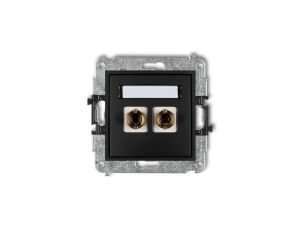 MINI Gniazdo głośnikowe pojedyncze (typu banan - czerwony i czarny pozłacany 4 mm2 skręcany) czarny mat 12MGG-4