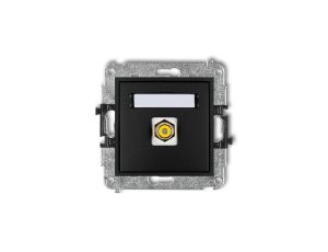 MINI Gniazdo pojedyncze RCA (typu cinch - żółty pozłacany) czarny mat 12MGRCA-1