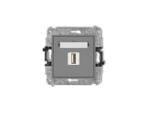 MINI Gniazdo pojedyncze USB-AA 2.0 szary mat 27MGUSB-1