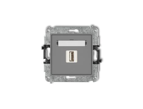 MINI Gniazdo pojedyncze USB-AA 2.0 szary mat 27MGUSB-1