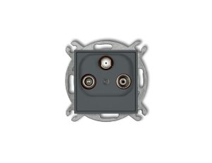 MINI Gniazdo antenowe RTV-SAT końcowe (2 wejścia antenowe) grafitowy mat 28MGST