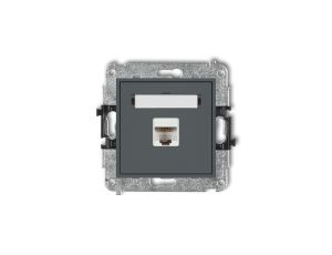 MINI Gniazdo komputerowe pojedyncze 1xRJ45 kat. 6 ekranowane 8-stykowy grafitowy mat 28MGK-5