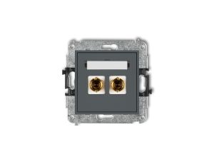 MINI Gniazdo głośnikowe pojedyncze (typu banan - czerwony i czarny pozłacany 4 mm2 skręcany) grafitowy mat 28MGG-4