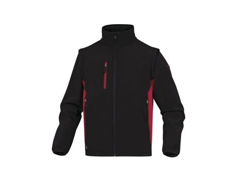 Kurtka Softshell 96 poliester 4 Elastan. Odpinane Rękawy kolor czarno-czerwony rozmiar S MYSE2NRPT