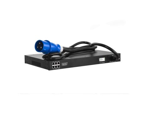Listwa zarządzalna 19 cali wtyk zasilający IEC 60309 32A 250V gniazda 8xC13 32A DN-NP-H-4-8C13