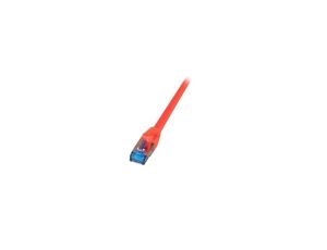 Patchcord SFTP 0,15m Cat6a Superflex czerwony na kablu Cat7