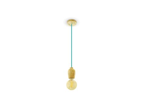 Lampa Wisząca VT-7778 Drewno Niebieski Przewód 3722