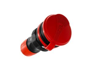 Gniazdo przenośne z klapką 16A z/u SCHUKO 250V IP44 czarny/czerwony GN-44S W-01148