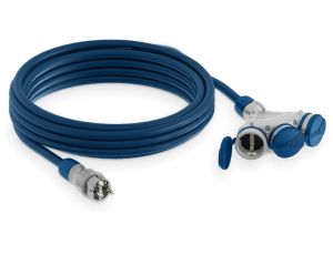 Przedłużacz budowlany 3-gniazda z/u 5m /H07BQ-F 3x1,5/ IP54 szary/niebieski W-01179