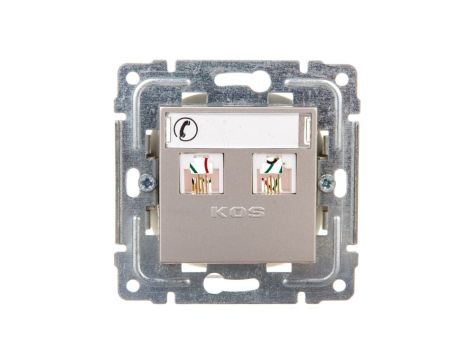 DANTE Gniazdo telefoniczne podwójne 2xRJ11 inox 454164