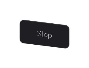 Etykieta samoprzylepna 12,5x27mm czarna biała inskrypcja /Stop/ SIRIUS ACT 3SU1900-0AC16-0DS0 /10szt./