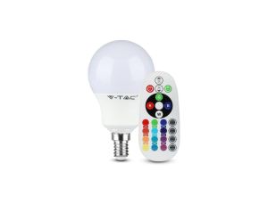 Żarówka LED 3,5W E14 P45 RGB+6400K Ściemnialna 320lm 180st. A+ (Sterowanie pilotem) 2777