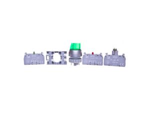 Przełącznik 2 położeniowy pokrętło 22mm zielony 1Z bez samopowrotu SP22-PL.Z-10-230-LEDAC