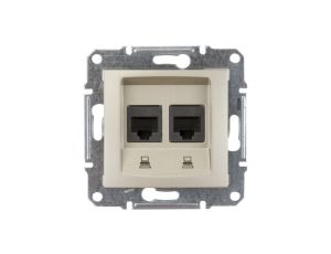 Sedna Gniazdo komputerowe podwójne RJ45 kat.5e UTP satynowe SDN4400168