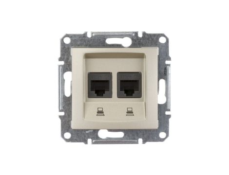 Sedna Gniazdo komputerowe podwójne RJ45 kat.5e UTP satynowe SDN4400168