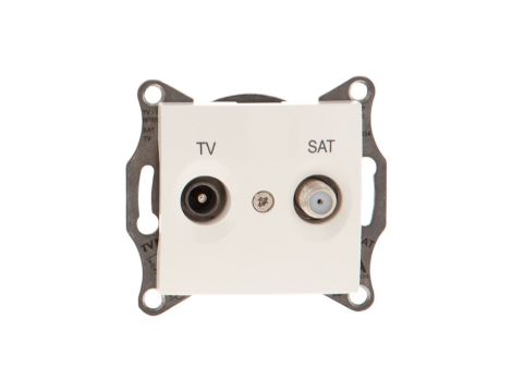 Sedna Gniazdo antenowe TV/SAT przelotowe 8dB kremowe SDN3401223