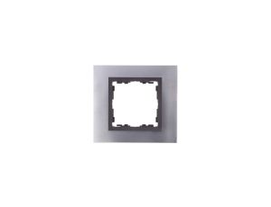 Simon 82 Ramka pojedyncza metalowa inox/ ramka pośrednia grafit metal 82817-37