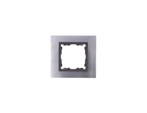 Simon 82 Ramka pojedyncza metalowa inox/ ramka pośrednia grafit metal 82817-37