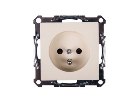 Merten System M Gniazdo pojedyncze z/u 16A IP20 z przesłonami kremowe MTN2600-0344
