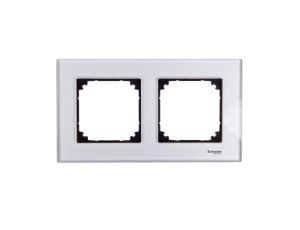 Merten M-Elegance Ramka podwójna szklana diamentowy srebrny MTN4020-3260