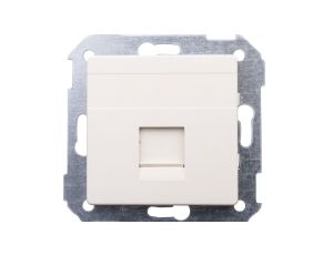 Simon 82 Pokrywa gniazda teleinformatycznego pojedynczego RJ płaska z adapterem i przesłoną beżowa 82005-31