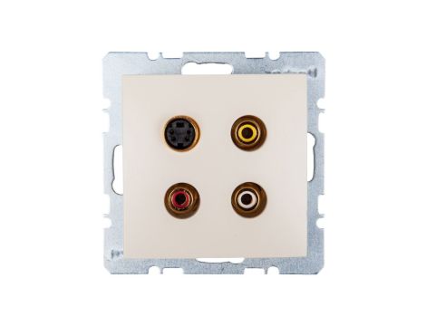 Berker/B.Kwadrat Gniazdo 3xCinch S-Video kremowe połysk 3315328982