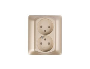 SISTENA LIFE Plakietka gniazda podwójnego titan 771435