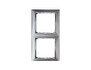 VALENA Ramka podwójna pozioma aluminium 770352