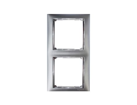VALENA Ramka podwójna pozioma aluminium 770352