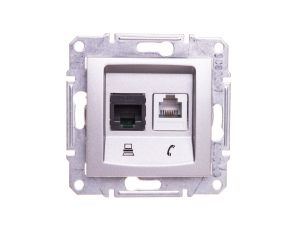 SEDNA Gniazdo teleinformatyczne aluminium SDN5200160